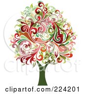 Royalty Free RF Clipart Illustration Of A Flourish Foliage Tree by OnFocusMedia #COLLC224201-0049