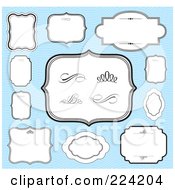 Royalty Free RF Clipart Illustration Of A Digital Collage Of Blank Frames On Blue