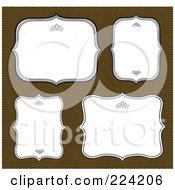 Royalty Free RF Clipart Illustration Of A Digital Collage Of Blank Frames On Brown 2