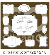 Royalty Free RF Clipart Illustration Of A Digital Collage Of Blank Frames On Brown 4