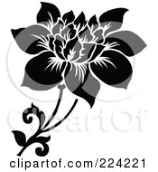 Royalty Free RF Clipart Illustration Of A Black And White Flower Design 1