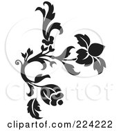 Royalty Free RF Clipart Illustration Of A Black And White Flourish Design 7