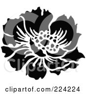 Royalty Free RF Clipart Illustration Of A Black And White Flower Design 4
