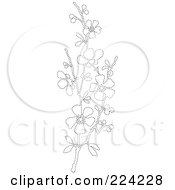 Royalty Free RF Clipart Illustration Of A Vertical Border Of Black And White Blossoms 2
