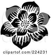 Royalty Free RF Clipart Illustration Of A Black And White Flower Design 2