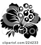 Royalty Free RF Clipart Illustration Of A Black And White Flower Design 3