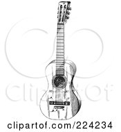 Poster, Art Print Of Black And White Guitar - 3