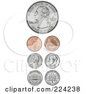 Poster, Art Print Of Digital Collage Of American Coins