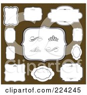 Royalty Free RF Clipart Illustration Of A Digital Collage Of Blank Frames On Brown 1