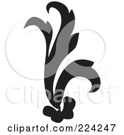 Royalty Free RF Clipart Illustration Of A Black And White Flourish Design 2 by BestVector