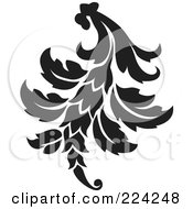 Royalty Free RF Clipart Illustration Of A Black And White Flourish Design 11 by BestVector