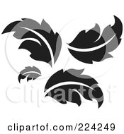 Royalty Free RF Clipart Illustration Of A Black And White Flourish Design 5 by BestVector