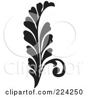 Royalty Free RF Clipart Illustration Of A Black And White Flourish Design 1 by BestVector