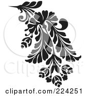 Poster, Art Print Of Black And White Flourish Design - 9