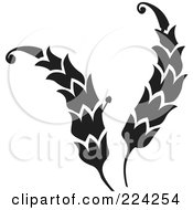 Royalty Free RF Clipart Illustration Of A Black And White Flourish Design 10 by BestVector