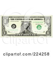 Poster, Art Print Of One Dollar Bill Greenback