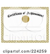 Royalty Free RF Clipart Illustration Of A Certificate Of Achievement Template 2