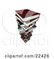 Poster, Art Print Of Tall Stack Of Colorful School Library Books