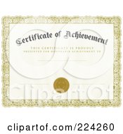 Royalty Free RF Clipart Illustration Of A Certificate Of Achievement Template 1