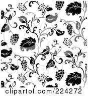 Poster, Art Print Of Black And White Grape Pattern Background - 2