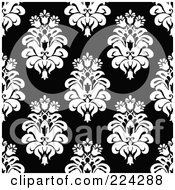 Poster, Art Print Of Black And White Floral Pattern Background - 2