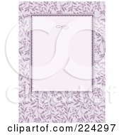 Poster, Art Print Of Pastel Purple Ivy Pattern Frame Around Purple Copyspace On An Invitation Template
