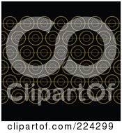 Royalty Free RF Clipart Illustration Of A Black And Gold Floral Pattern Background