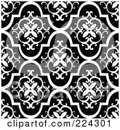 Poster, Art Print Of Black And White Floral Pattern Background - 3