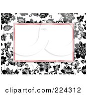 Poster, Art Print Of Invitation Template Of Black And White Roses Around White - 2