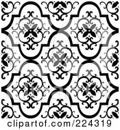 Poster, Art Print Of Black And White Floral Pattern Background - 5