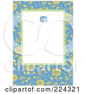 Poster, Art Print Of Invitation Template Of Yellow Roses On Blue Around White