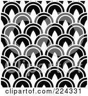 Royalty Free RF Clipart Illustration Of A Black And White Circle Pattern Background