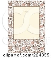 Poster, Art Print Of Invitation Template Of Brown Roses Around Cream