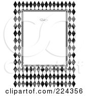 Poster, Art Print Of Black And White Distressed Diamond Invitation Template With Copyspace - 1