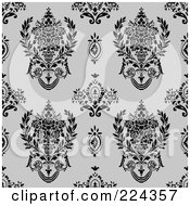 Poster, Art Print Of Black And White Floral Pattern Background - 9