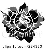 Royalty Free RF Clipart Illustration Of A Black And White Flower Design 6