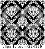 Poster, Art Print Of Black And White Floral Pattern Background - 20