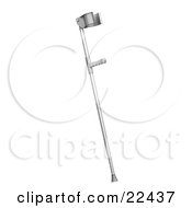 Clipart Illustration Of A Single Chrome Forearm Crutch With A Plastic Handle by KJ Pargeter