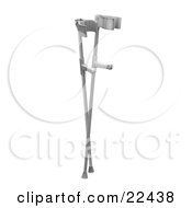 Pair Of Silver Forearm Crutches With Plastic Handles