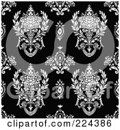 Poster, Art Print Of Black And White Floral Pattern Background - 19