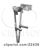 Clipart Illustration Of Two Forearm Crutches For A Disabled Hospital Patient by KJ Pargeter