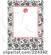 Poster, Art Print Of Invitation Template Of Black And White Roses Around White - 3