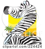 Poster, Art Print Of Zebra Body Neck And Head In The Shape Of The Letter Z