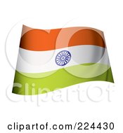 Poster, Art Print Of Waving India Flag