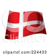 Royalty Free RF Clipart Illustration Of A Waving Danish Flag by michaeltravers