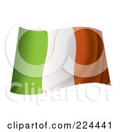 Royalty Free RF Clipart Illustration Of A Waving Ireland Flag by michaeltravers