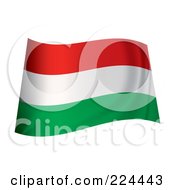 Royalty Free RF Clipart Illustration Of A Waving Hungary Flag