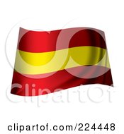 Royalty Free RF Clipart Illustration Of A Waving Spain Flag by michaeltravers