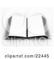 Clipart Illustration Of An Open White Book With White Blank Pages