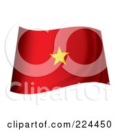 Royalty Free RF Clipart Illustration Of A Waving Vietnam Flag by michaeltravers